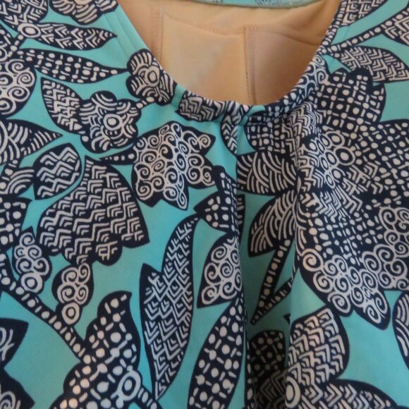 LAND'S END Geometric Floral Print One Piece Swimsuit Stretch Vacation Size 12DDD - Picture 8 of 12